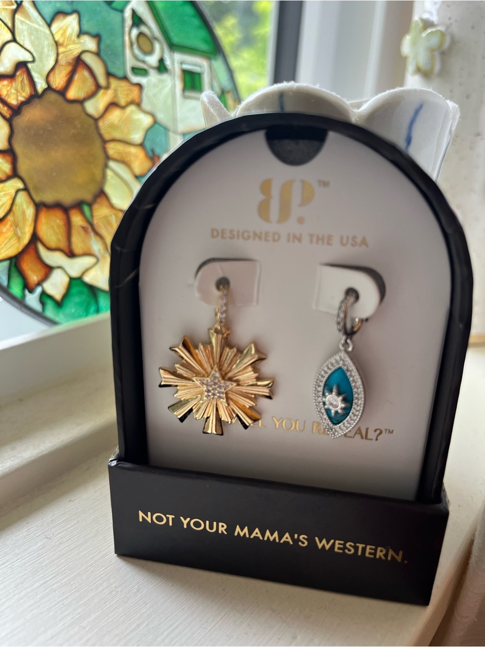 bomb party outlaw charm set Gold Sunburst & Turquoise